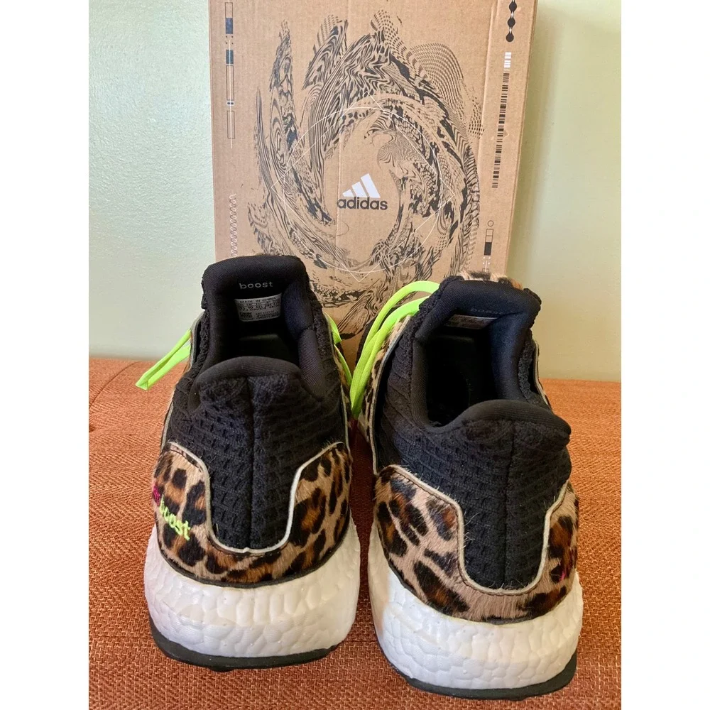 Adidas Ultraboost DNA Leopard Neon Pony Hair Shoes FZ2731 Men10.5 Women 11.5 NIB